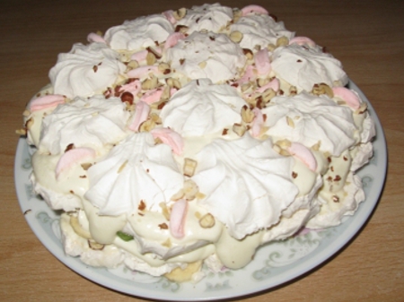 Торт с фруктами зефир и сливки рецепт и фото